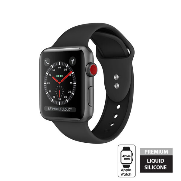 Crong Liquid - Pasek do Apple Watch 42/44 mm (czarny)