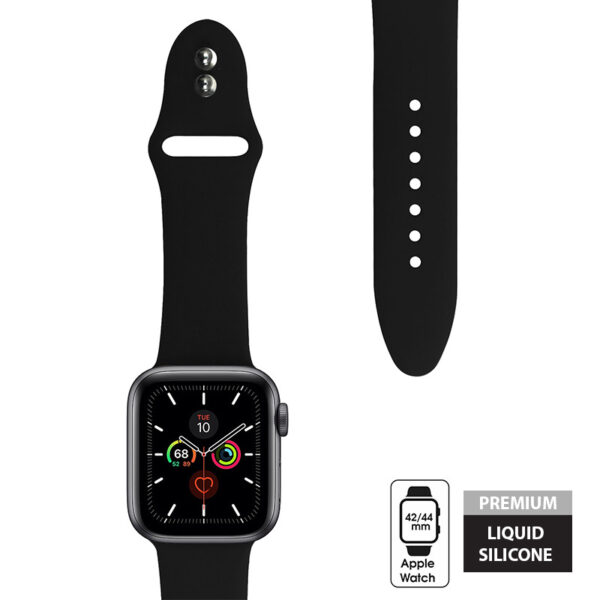 Crong Liquid - Pasek do Apple Watch 42/44 mm (czarny)