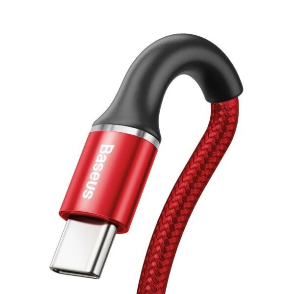 Baseus Halo Data HW Flash Charge Cable - Kabel połączeniowy USB do USB-C 40W 2m (czerwony)