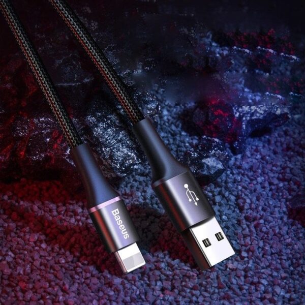 Baseus Halo Data Cable - Kabel połączeniowy USB Lightning 2.4A 1m (czarny)