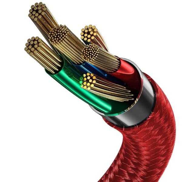 Baseus Halo Data HW Flash Charge Cable - Kabel połączeniowy USB do USB-C 40W 2m (czerwony)