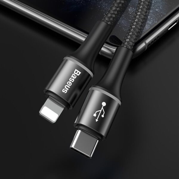 Baseus Halo Data Cable Type-C to iP PD 18W - Kabel połączeniowy USB-C do Lightning 1m (czarny)