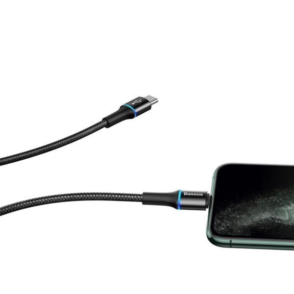 Baseus Halo Data Cable Type-C to iP PD 18W - Kabel połączeniowy USB-C do Lightning 1m (czarny)