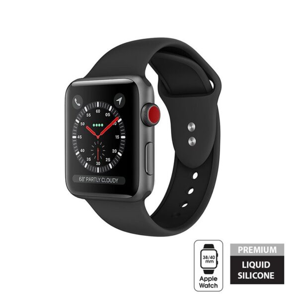 Crong Liquid - Pasek do Apple Watch 38/40 mm (czarny)