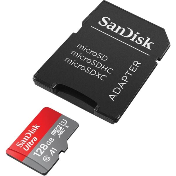 SanDisk Ultra microSDXC - Karta pamięci 128 GB A1 Class 10 UHS-I U1 100MB/s z adapterem