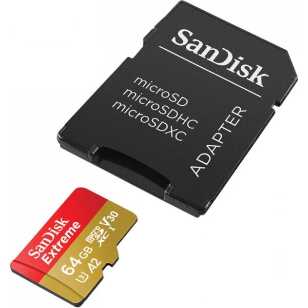 SanDisk Extreme microSDXC - Karta pamięci 64 GB A2 V30 UHS-I U3 160/60 MB/s z adapterem