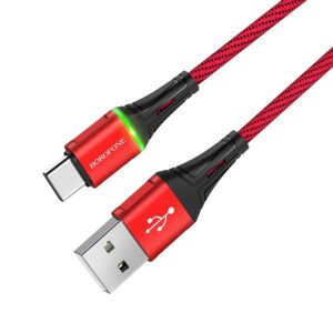 Borofone Glory - kabel połączeniowy USB do USB-C (czerwony)