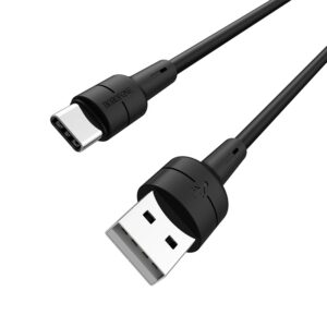 Borofone Silicone - kabel połączeniowy USB do USB-C 1m (czarny)