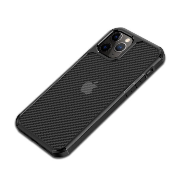 Crong Hybrid Carbon - Etui iPhone 12 / iPhone 12 Pro (czarny)