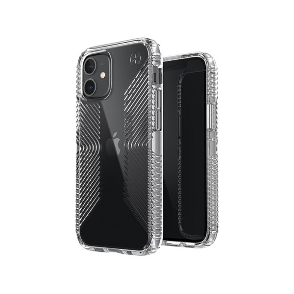 Speck Presidio Perfect-Clear with Grips - Etui iPhone 12 Mini z powłoką MICROBAN (Clear)
