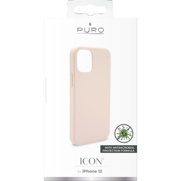 PURO ICON Anti-Microbial Cover - Etui iPhone 12 Mini z ochroną antybakteryjną (różowy)