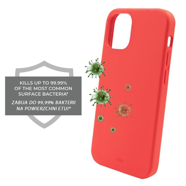 PURO ICON Anti-Microbial Cover - Etui iPhone 12 /  iPhone 12 Pro z ochroną antybakteryjną (czerwony)