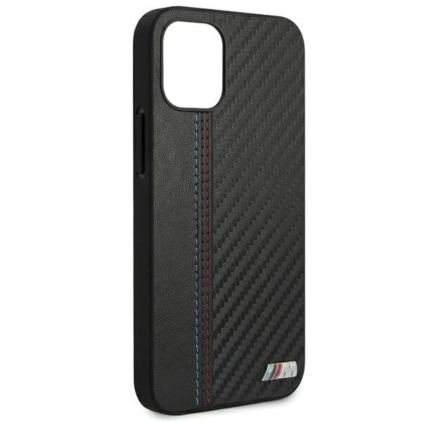 Bmw M Carbon Tricolor Stitch - Etui iPhone 12 Mini (czarny)