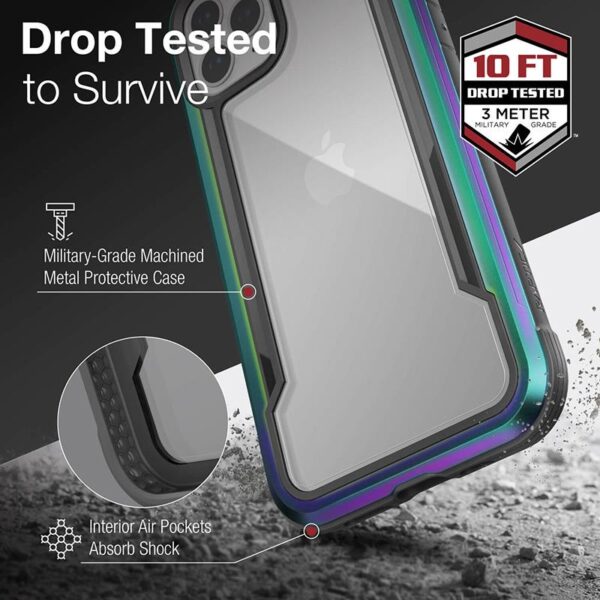 X-Doria Raptic Shield - Etui aluminiowe iPhone 12 Pro Max (Drop test 3m) (Iridescent)