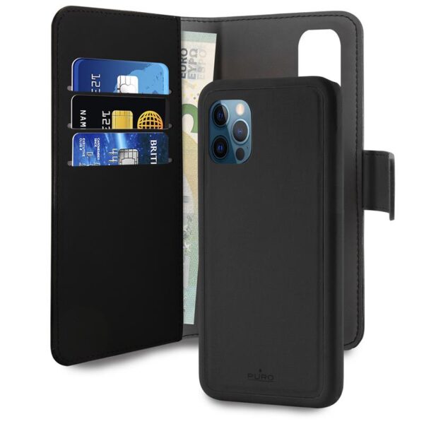 PURO Wallet Detachable - Etui 2w1 iPhone 12 Pro Max (czarny)