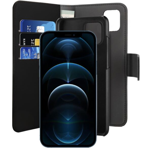PURO Wallet Detachable - Etui 2w1 iPhone 12 Pro Max (czarny)
