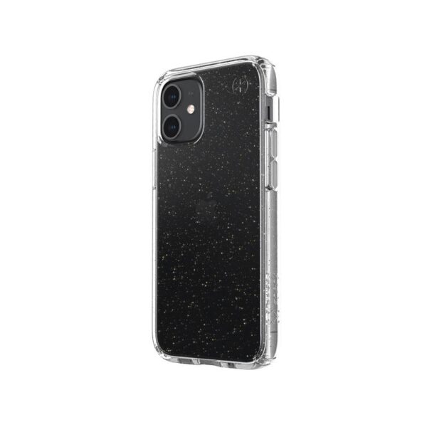 Speck Presidio Perfect-Clear with Glitter - Etui iPhone 12 Mini z powłoką MICROBAN (Gold Glitter/Clear)