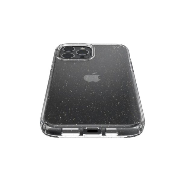 Speck Presidio Perfect-Clear with Glitter - Etui iPhone 12 Pro Max z powłoką MICROBAN (Gold Glitter/Clear)