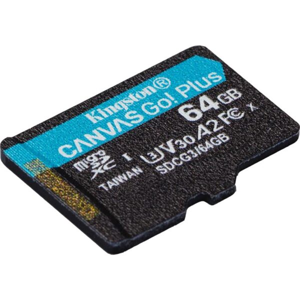 Kingston Canvas Go Plus microSDXC - Karta pamięci 64 GB A2 Class 10 UHS-I U3 V30 170/70 MB/s