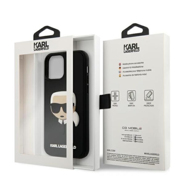 Karl Lagerfeld 3D Rubber Karl`s Head - Etui iPhone 12 / iPhone 12 Pro (czarny)