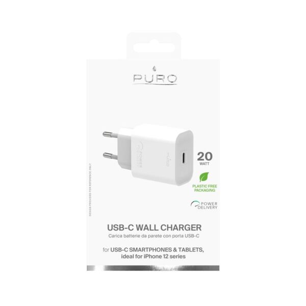 PURO Fast Travel Charger - Ładowarka sieciowa USB-C Power Delivery 20W (biały)
