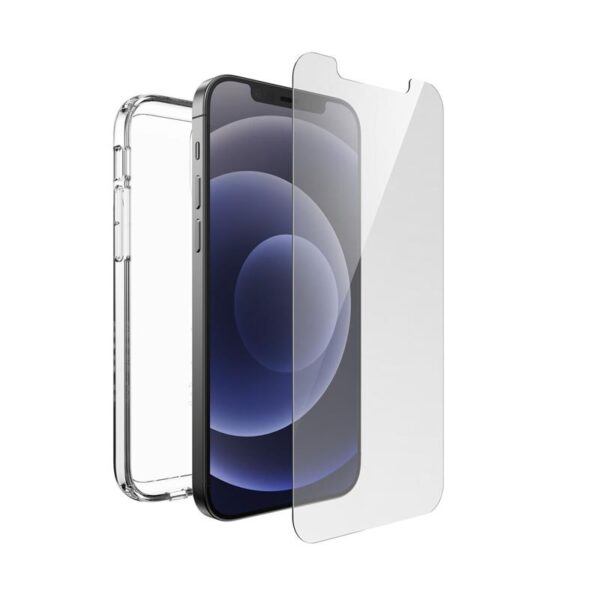 Speck Gemshell + Glass Bundle – Zestaw etui z ochroną MICROBAN + szkło ochronne na ekran iPhone 12 / iPhone 12 Pro