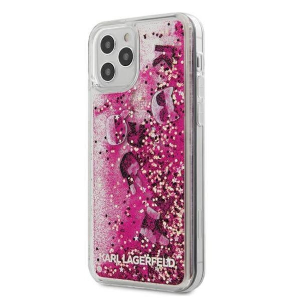 Karl Lagerfeld Glitter Liquid Floating Charms  - Etui iPhone 12 / iPhone 12 Pro (Pink Floating Charms)