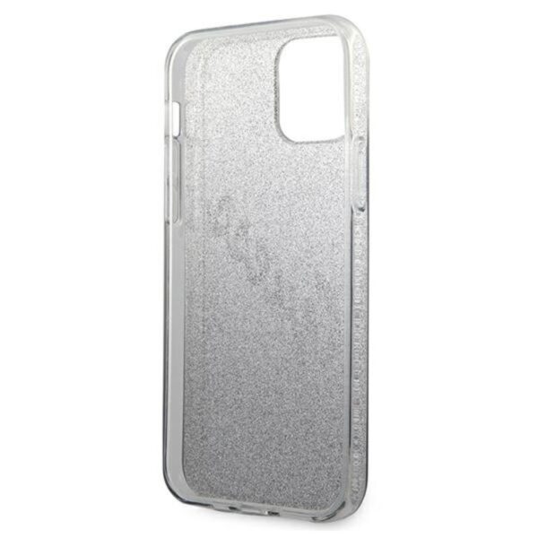 Guess Glitter Gradient Script - Etui iPhone 12 / iPhone 12 Pro (czarny)