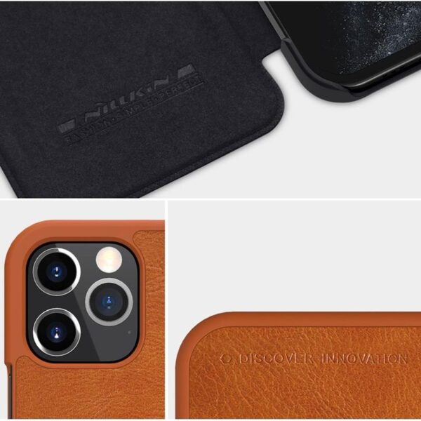 Nillkin Qin Leather Case - Etui Apple iPhone 12 / 12 Pro (Black)
