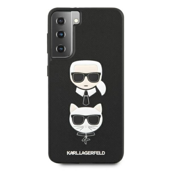 Karl Lagerfeld Saffiano Karl & Choupette Heads - Etui Samsung Galaxy S21 (czarny)