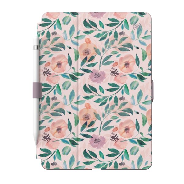 Speck Balance Folio Print - Etui iPad 10.2" 8 (2020) / 7 (2019) z powłoką MICROBAN (Watercolor Roses / Washed Lilac)