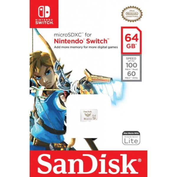 SanDisk Nintendo Switch microSDXC - Karta pamięci 64GB V30 UHS-I U3 100/60 Mb/s
