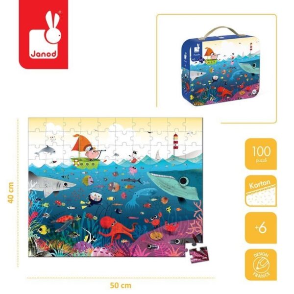 Janod - Puzzle w walizce Podwodny świat (100 el.)
