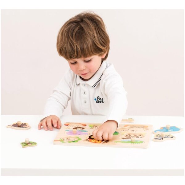 New Classic Toys - Drewniane Puzzle Safari (8 elementów)
