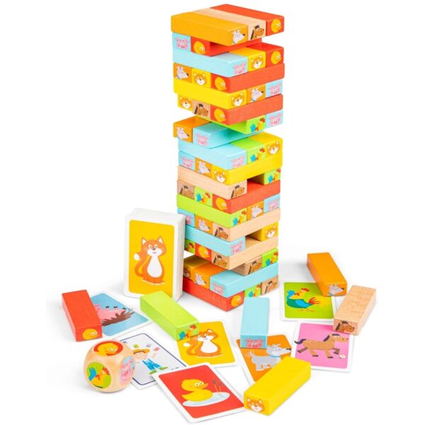 New Classic Toys - Wieża z drewnianych klocków