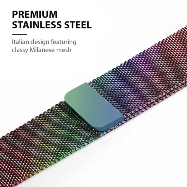 Crong Milano Steel - Pasek ze stali nierdzewnej do Apple Watch 38/40 mm (opalizujący)