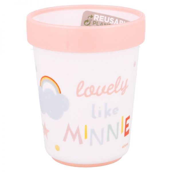 Minnie Mouse - Antypoślizgowy kubek 260 ml (pudrowy róż)