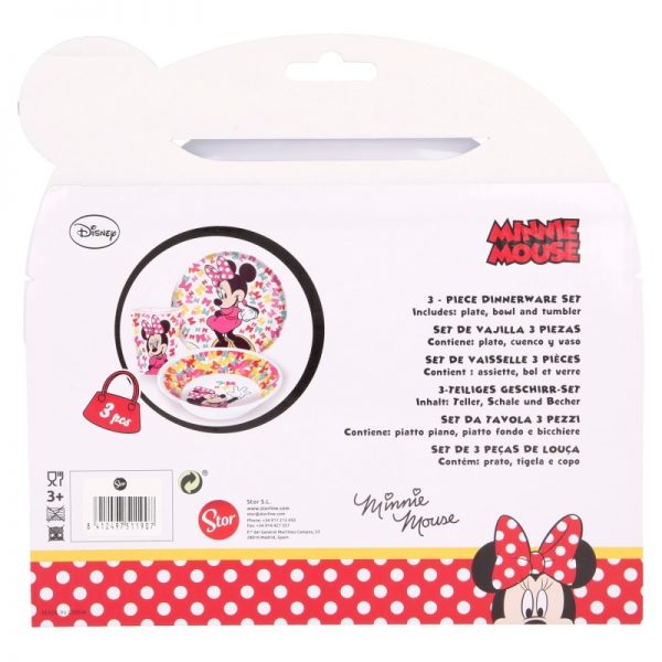 Minnie Mouse - Zestaw naczyń z melaminy (talerz