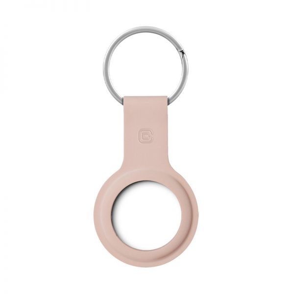 Crong Silicone Case with Key Ring – Brelok do Apple AirTag (piaskowy róż)