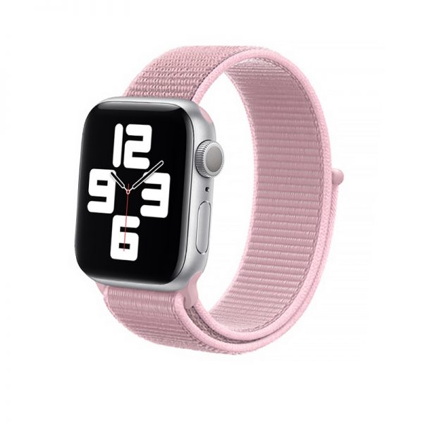 Crong Nylon - Pasek sportowy do Apple Watch 38/40 mm (Powder Pink)
