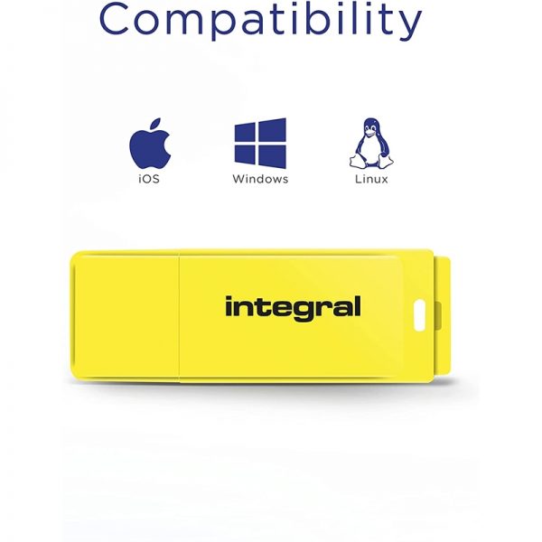Integral Neon - Pendrive 64GB USB 3.0 (Żółty)