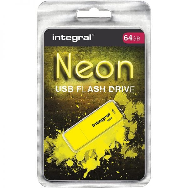 Integral Neon - Pendrive 64GB USB 3.0 (Żółty)