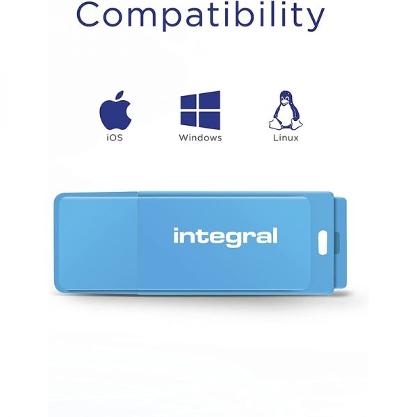 Integral Neon - Pendrive 128GB USB 2.0 (Niebieski)