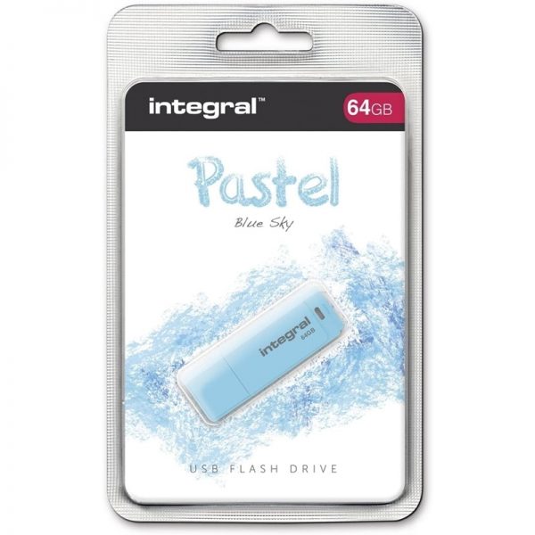 Integral Pastel - Pendrive 64GB USB 2.0 (Błękitny)