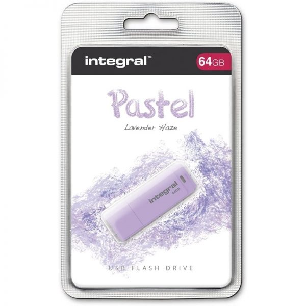 Integral Pastel - Pendrive 64GB USB 2.0 (Fioletowy)