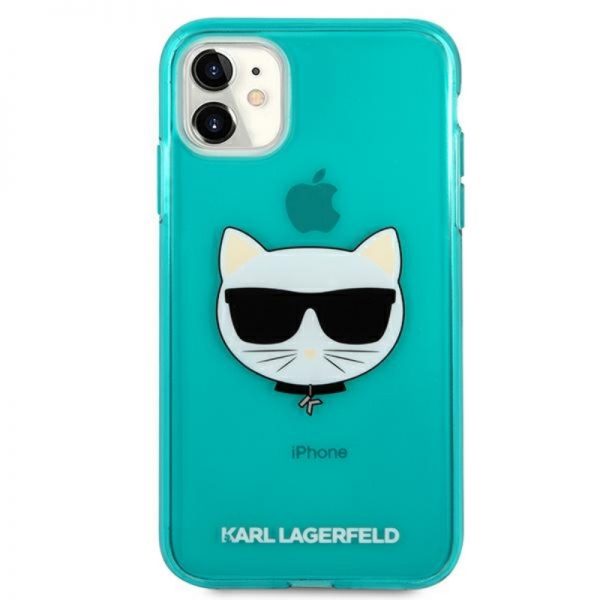 Karl Lagerfeld Choupette Head - Etui iPhone 11 (Fluo Blue)