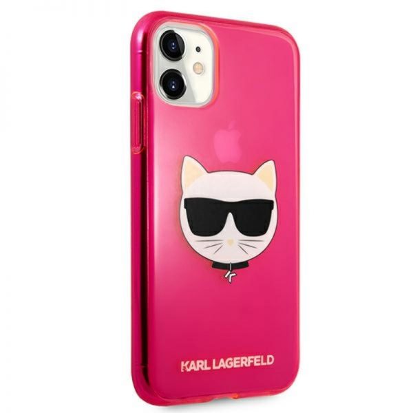 Karl Lagerfeld Choupette Head - Etui iPhone 11 (Fluo Pink)