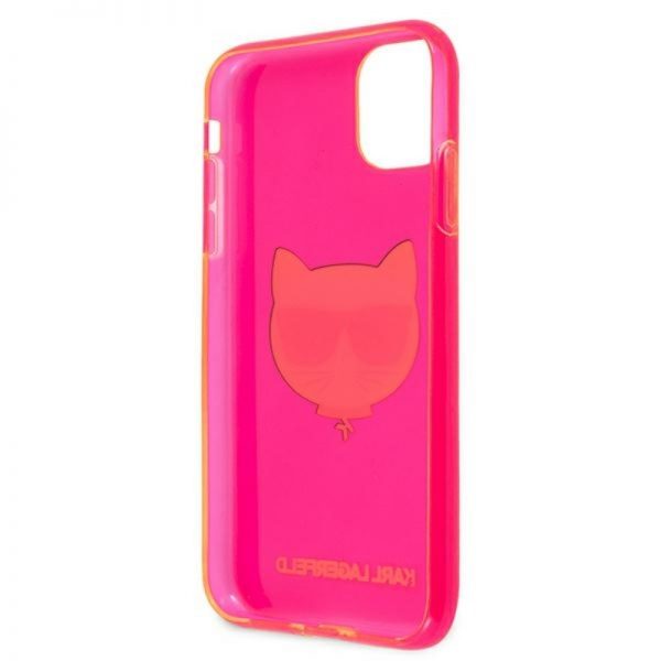 Karl Lagerfeld Choupette Head - Etui iPhone 11 (Fluo Pink)