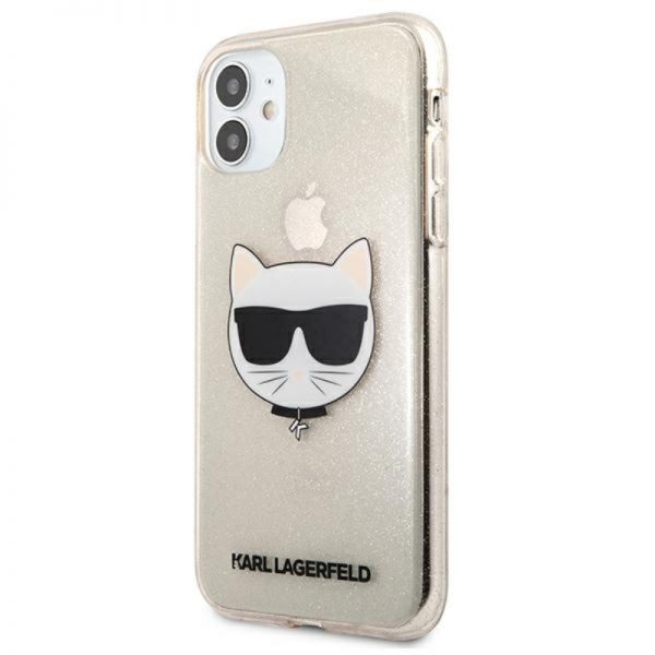 Karl Lagerfeld Choupette Head Glitter - Etui iPhone 11 (Gold)