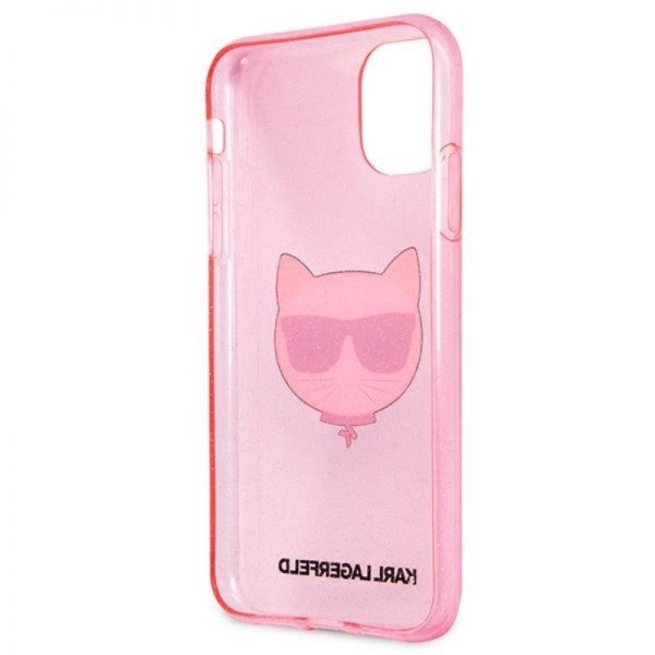 Karl Lagerfeld Choupette Head Glitter - Etui iPhone 11 (Pink)